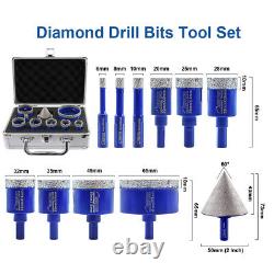 11pcs/kit Diamond Drilling Core Bits Cut Marble Concrete Granite Hole Saw Cutter