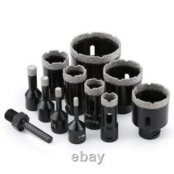 12PCS M14 Drill Bit Set Diamond Dry Hole Saw Kit 6-68mm For Tile Marble Granite