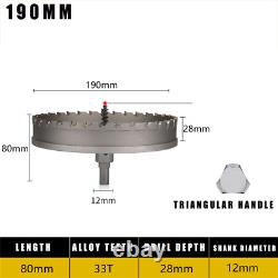 12 200mm TCT Hole Saw Drill Bit Carbide Tip Cutter Alloy Tool Stainless Steel