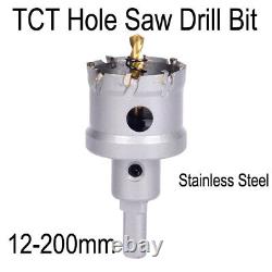 12-200mm TCT Hole Saw Drill Bit Carbide Tip Cutter Alloy Tool Stainless Steel