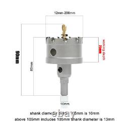 12-200mm TCT Hole Saw Drill Bit Carbide Tip Cutter Alloy Tool Stainless Steel