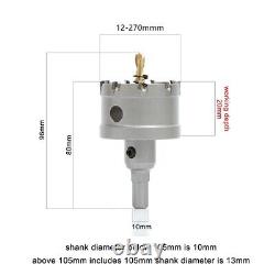 12-270mm TCT Hole Saw Cutter Drill Bits For Stainless Steel Metal Iron Copper