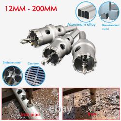 12mm-200mm Carbide Tip TCT Drill Bit Hole Saw Stainless Steel Metal Alloy Cutter