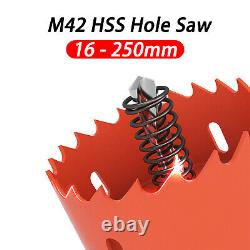 16 250mm Drill Bit Bi Metal M42 HSS Hole Saw Cutter For Wood Plaster Board