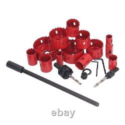 19-Piece Bi Metal Hole Saw Kit With Drill Bit Hex Wrench Long Pole Pipe Hole