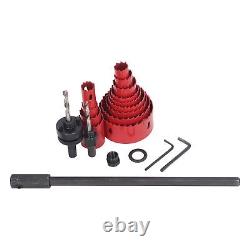 19-Piece Bi Metal Hole Saw Kit With Drill Bit Hex Wrench Long Pole Pipe Hole