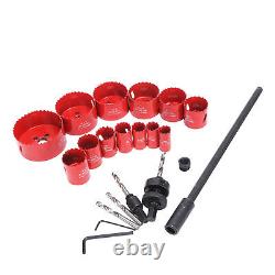 21x Hole Saw Kit Hole Cutter WithDrill Bit Extension Rod Thread Converter TPG