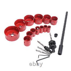 21x Hole Saw Kit Hole Cutter WithDrill Bit Extension Rod Thread Converter TPG