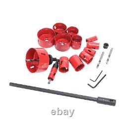 21x Hole Saw Kit Hole Cutter WithDrill Bit Extension Rod Thread Converter TPG