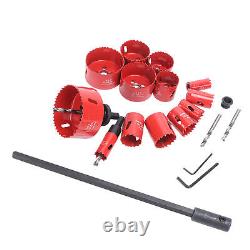 21x Hole Saw Kit Hole Cutter WithDrill Bit Extension Rod Thread Converter TPG