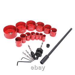 21x Hole Saw Kit Hole Cutter WithDrill Bit Extension Rod Thread Converter TPG