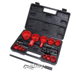 21x Hole Saw Kit Hole Cutter WithDrill Bit Extension Rod Thread Converter TPG