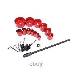 21x Hole Saw Kit Hole Cutter WithDrill Bit Extension Rod Thread Converter TPG