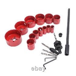 21x Hole Saw Kit Hole Cutter WithDrill Bit Extension Rod Thread Converter TPG