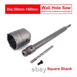 30-160mm Square Shank Saw Hole Drill Bit Carbide Cutter for Concrete Masonry