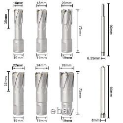 6Pcs 16 26mm TCT Annular Cutter Hole Saw Drill Bit Set For Iron Stainless Steel