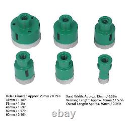 6Pcs Brazed Drill Bits Hole Saw 20 35 38 43 50 60mm M14 For Glass