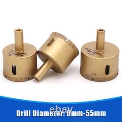 6-55mm Diamond Brazed Hole Saw Drill Bit Cutter For Glass Tile Ceramic Marble