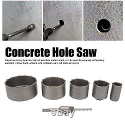 6pc Concrete Hole Saw Kit SDS Plus Shank Concrete Cement Wall Hole Saw Drill Bit