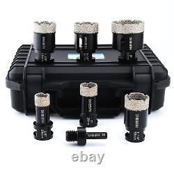 7Pc Diamond Core Drill Bits, Angle Grinder Hole Saw Cutters for Porcelain Tile G