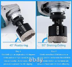 7Pc Diamond Core Drill Bits, Angle Grinder Hole Saw Cutters for Porcelain Tile G