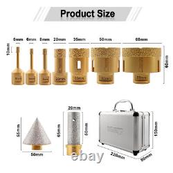 9pcs/set Boxed Diamond Drilling Bits Hole Saw Granite Ceramic Tile Angle Grinder