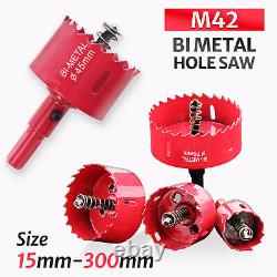 Bi Metal Hole Saw 15 mm-300 mm Drill Bit Arbor Pilot Hole Saw Metal Wood Plastic