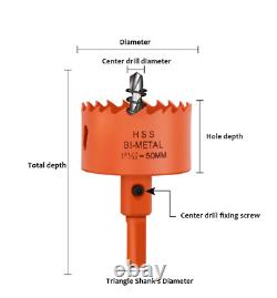 Bi Metal Hole Saw 16mm200mm Drill Bit Arbor Pilot Hole Saw Metal Wood Plastic