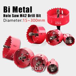 Bi Metal M42 Hole Saw 15-200mm Drill Bit Arbor Pilot Hole Saw Metal Wood Plastic