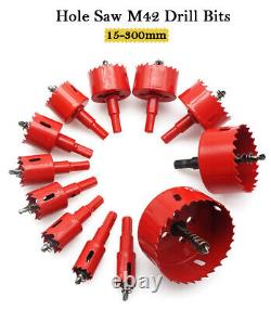 Bi metal Hole Saw 15mm-300mm Drill Bit Arbor Pilot Hole Saw Metal Wood Plastic