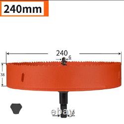 Bi metal Hole Saw 16mm 250mm Drill Bit Arbor Pilot Hole Saw Metal Wood Plastic