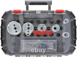 Bosch Pro 9 Piece Hole Saw Progressor Metal Wood Drill & Arbour Set, 2608594189