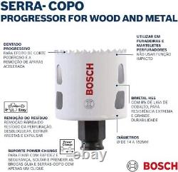 Bosch Pro 9 Piece Hole Saw Progressor Metal Wood Drill & Arbour Set, 2608594189