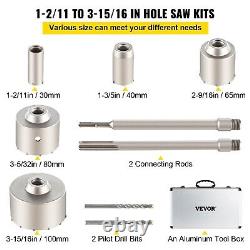 Concrete Hole Saw Kit Max Shank Wall Hole Cutter Connecting Rod Drill Bit Set