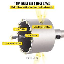 Concrete Hole Saw Kit Max Shank Wall Hole Cutter Connecting Rod Drill Bit Set