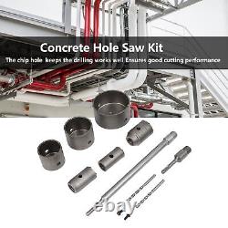 Concrete Hole Saw Set Plus Shank Wall Hole Drill Bits Kit For Cement/Brick/Wall