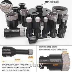 DT-DIATOOL Diamond Drill Bit Set 20/32/45/55/68mm Hole Saw for Dry Drilling Tile