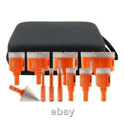 Diamond Drill Bit Porcelain Tile Marble TRI Shank 11pcs Hole Saw Set Hand Drill