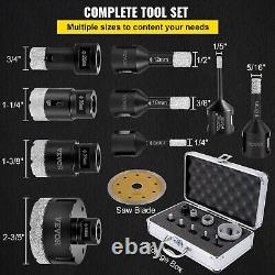 Diamond Drill Bit Storage Case Tile Hole Saw Kit Vacuum Brazed Diamond Drill Bit