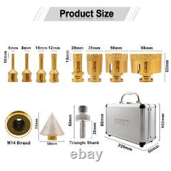 Diamond Drill Bits Set M14 Hole Saw Cutter Tile Drill Bit Ceramic Granite Marble