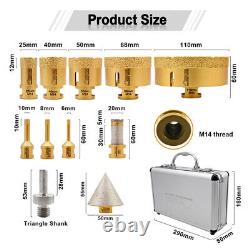 Diamond Drill Bits Set M14 Hole Saw Cutter Tile Drill Bit Ceramic Granite Marble