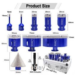 Diamond Hole Saw Kit Tile Drill Bits Marble Porcelain Cutter 5/8-11 10pcs/box