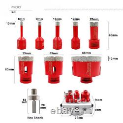 Dry Diamond M14 Hole Saw Drilling Core Bits Cutter for Ceramic Granite 9pcs/box