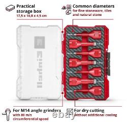 Einhell Diamond Hole Saw Bit Set 7 Pieces For M14 With M-CASE Box KWB