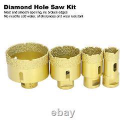 Hole Saw Kit Drill Brazed Bits 25 35 50 68mm M14 For Glass/Ceramic