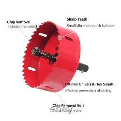 M42 Bi-Metal Hole Saw With Arbor Metal Sheet Cutting Wood Plaster 15mm-200mm