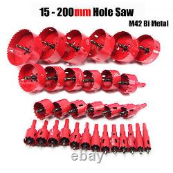 M42 Bi metal Hole Saw 15-200mm Drill Bit Arbor Pilot Hole Saw Metal Wood Plastic