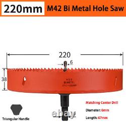 M42 Bi metal Hole Saw 16-250mm Drill Bit Arbor Pilot Hole Saw Metal Wood Plastic