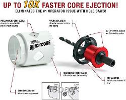 QUICKCORE HOLESAW SET 7pcs Includes 25mm, 32mm, 38mm, 44mm, 51mm, 64mm