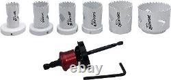 QUICKCORE HOLESAW SET 7pcs Includes 25mm, 32mm, 38mm, 44mm, 51mm, 64mm